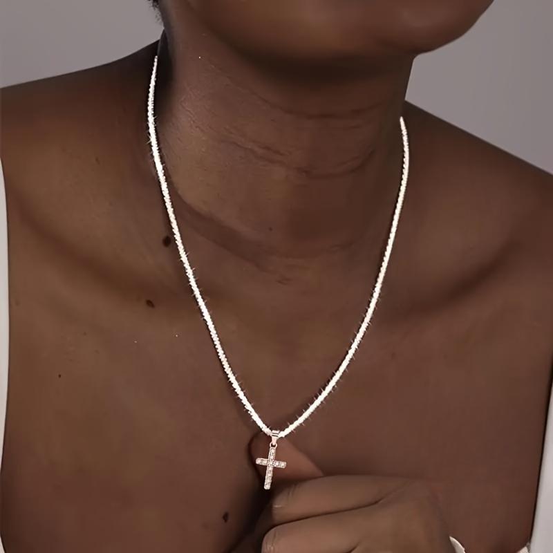 Luxurious S925 Sterling Silver Chain Necklace - Hypoallergenic, Durable, and Stylish Cross Pendant Gift for Women - Perfect for Everyday Wear, Special Occasions, and as a Thoughtful Present