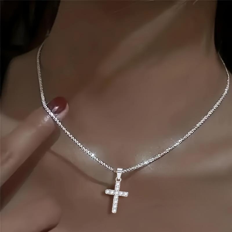 Luxurious S925 Sterling Silver Chain Necklace - Hypoallergenic, Durable, and Stylish Cross Pendant Gift for Women - Perfect for Everyday Wear, Special Occasions, and as a Thoughtful Present