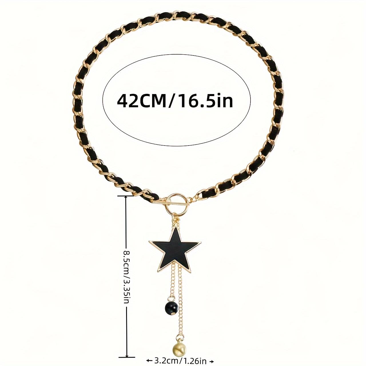 Elegante Sternanhänger-Halskette für Damen - Zinklegierung, ohne Mosaik, vielseitig für den Alltag und als Geschenk, hypoallergen, Party-Stil, Feiertagsthema, geeignet für alle Jahreszeiten - Perfekt für den Valentinstag