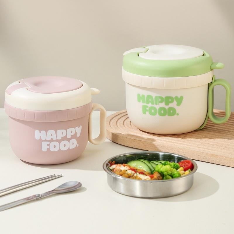 1300ml Large Capacity Instant Noodles Bowl, Microwave Safe Portable Travel Bowl Set