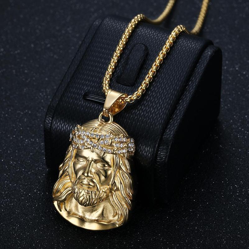 Jesus Christ Judas Large Pendant Necklace for Teens Womens Mens with 24 Inch Stainless Steel Chain