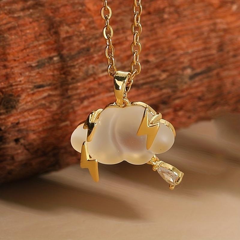 Creative Fashion Lightning Cloud Pendant Necklace for Girls, Personality Jewelry for Girls - Anniversary and Birthday Gift for Wife and Daughter