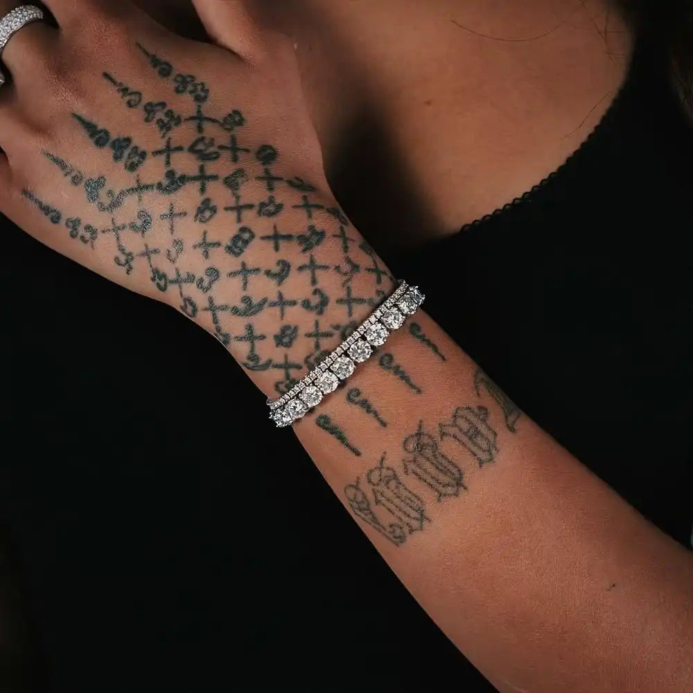 Synthetic Tennis Bracelet |   2-6mm  Sparkling Stones |    6-8.5" for Men & Women |   Unisex Hip Hop Gift Wedding, Birthday, Anniversary |   Eco-Friendly & Hypoallergenic Fine