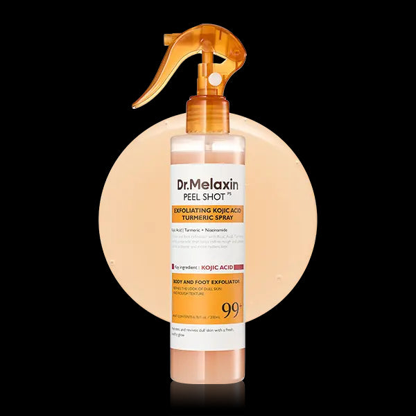 Peel Shot Keratin Care Kojic Acid Turmeric Spray 200ml Pore Clearing Exfoliating Formula Skin Repair Scrub