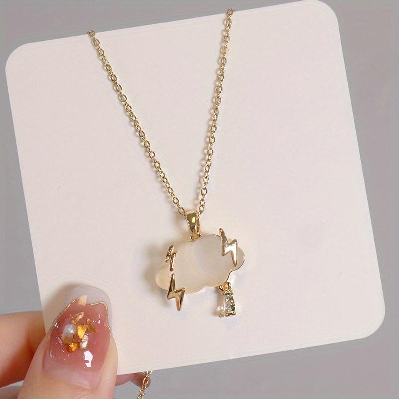 Creative Fashion Lightning Cloud Pendant Necklace for Girls, Personality Jewelry for Girls - Anniversary and Birthday Gift for Wife and Daughter