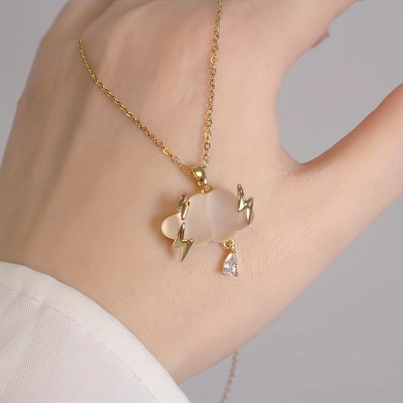 Creative Fashion Lightning Cloud Pendant Necklace for Girls, Personality Jewelry for Girls - Anniversary and Birthday Gift for Wife and Daughter
