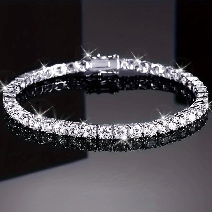 Synthetic Tennis Bracelet |   2-6mm  Sparkling Stones |    6-8.5" for Men & Women |   Unisex Hip Hop Gift Wedding, Birthday, Anniversary |   Eco-Friendly & Hypoallergenic Fine