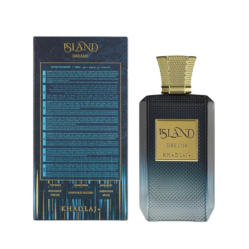 Khadlaj Island Dreams for Unisex Extrait de Parfum Spray, 3.4 Ounce/100ML