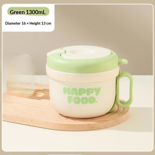 1300ml Large Capacity Instant Noodles Bowl, Microwave Safe Portable Travel Bowl Set