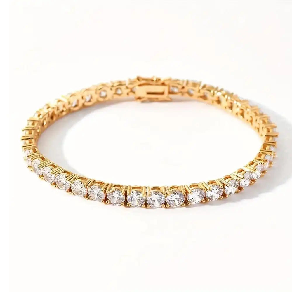 Synthetic Tennis Bracelet |   2-6mm  Sparkling Stones |    6-8.5" for Men & Women |   Unisex Hip Hop Gift Wedding, Birthday, Anniversary |   Eco-Friendly & Hypoallergenic Fine