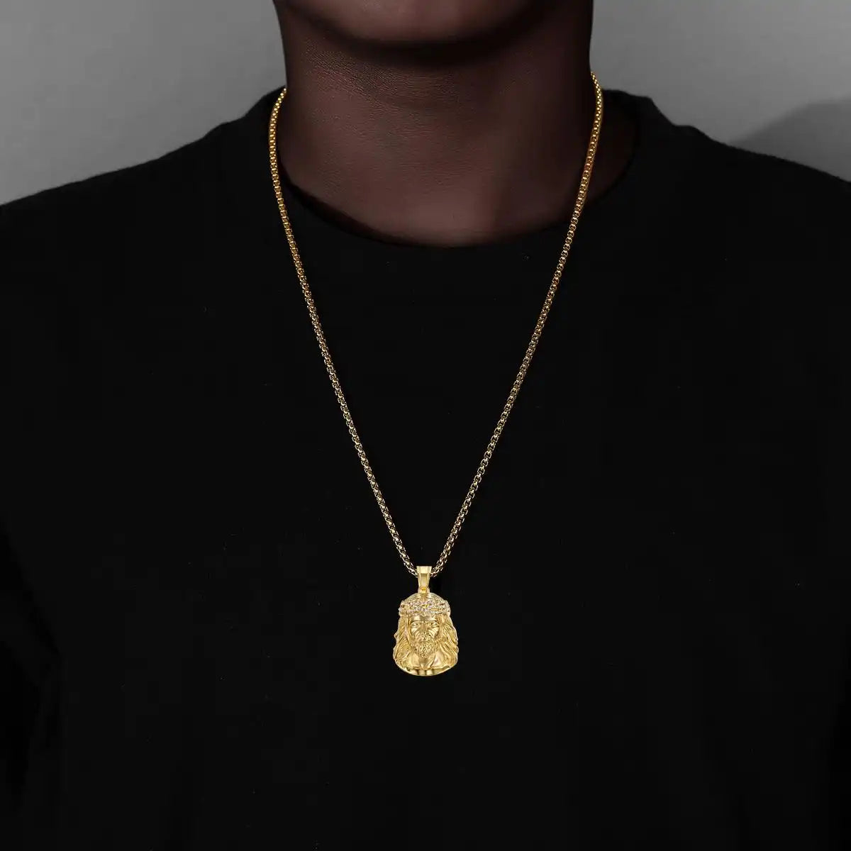 Jesus Christ Judas Large Pendant Necklace for Teens Womens Mens with 24 Inch Stainless Steel Chain