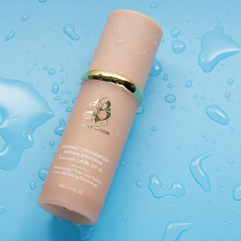 Biomimic Foundation 4 in 1 - Light Spectrum, Liquid Foundation for Flawless, Natural Looking Finish Makeup Clear Lightweight