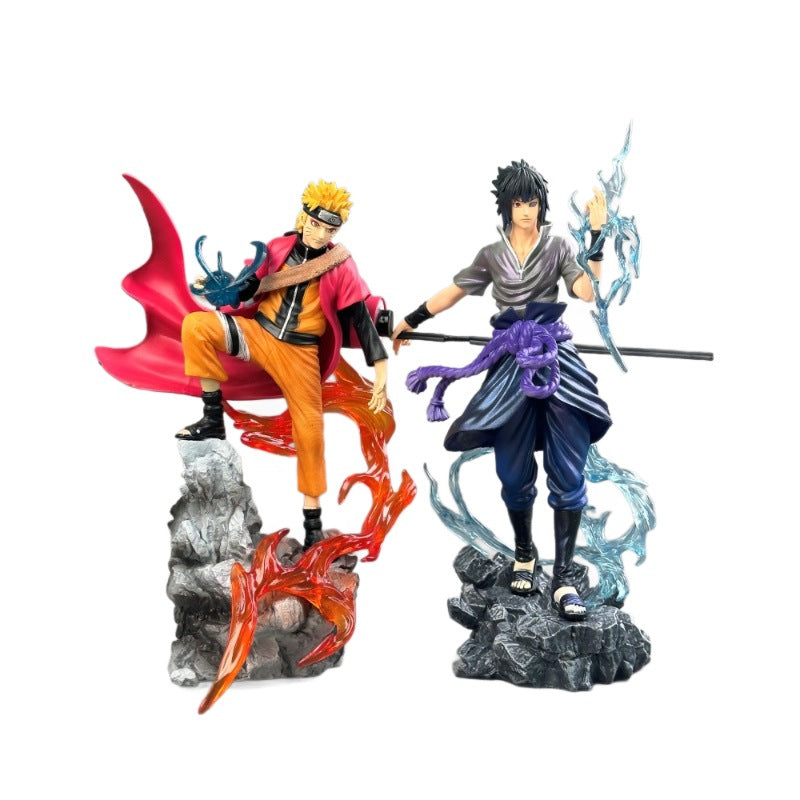 Naruto and Sasuke 10th Anniversary 100 Ninja Anime Figure Set, Cosplay Accessories, Desktop Model, Collectible Gift for Fans