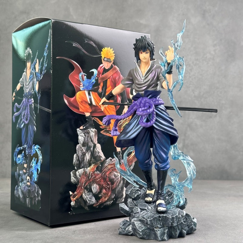 Naruto and Sasuke 10th Anniversary 100 Ninja Anime Figure Set, Cosplay Accessories, Desktop Model, Collectible Gift for Fans