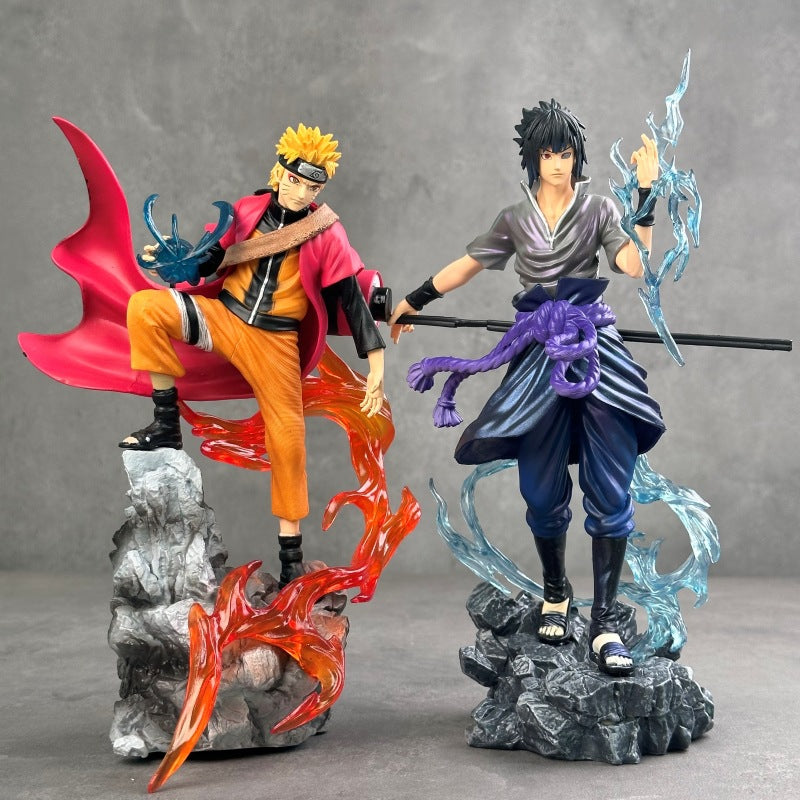 Naruto and Sasuke 10th Anniversary 100 Ninja Anime Figure Set, Cosplay Accessories, Desktop Model, Collectible Gift for Fans