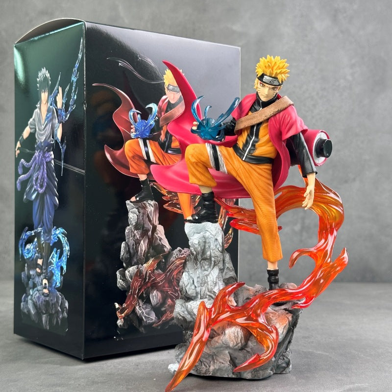 Naruto and Sasuke 10th Anniversary 100 Ninja Anime Figure Set, Cosplay Accessories, Desktop Model, Collectible Gift for Fans