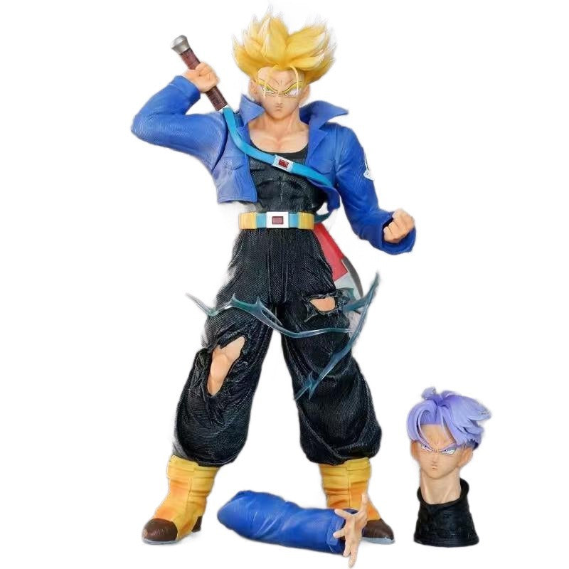 Dragon Ball GK Trading Card Set - Trunks Preliminary Competition - Human Model with Yellow Hair and Two Heads - Handmade Figurine