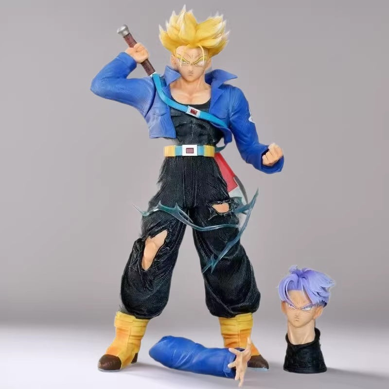 Dragon Ball GK Trading Card Set - Trunks Preliminary Competition - Human Model with Yellow Hair and Two Heads - Handmade Figurine