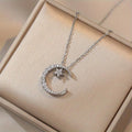 Collana da donna con ciondolo sole e luna, brillante e scintillante, elegante per feste e uso quotidiano. È adatto come regalo di compleanno o come regalo di anniversario per la tua fidanzata.