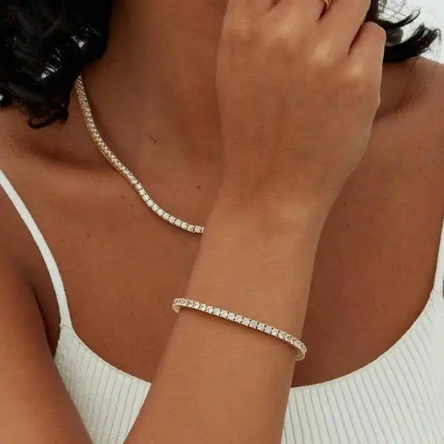 Synthetic Tennis Bracelet |   2-6mm  Sparkling Stones |    6-8.5" for Men & Women |   Unisex Hip Hop Gift Wedding, Birthday, Anniversary |   Eco-Friendly & Hypoallergenic Fine