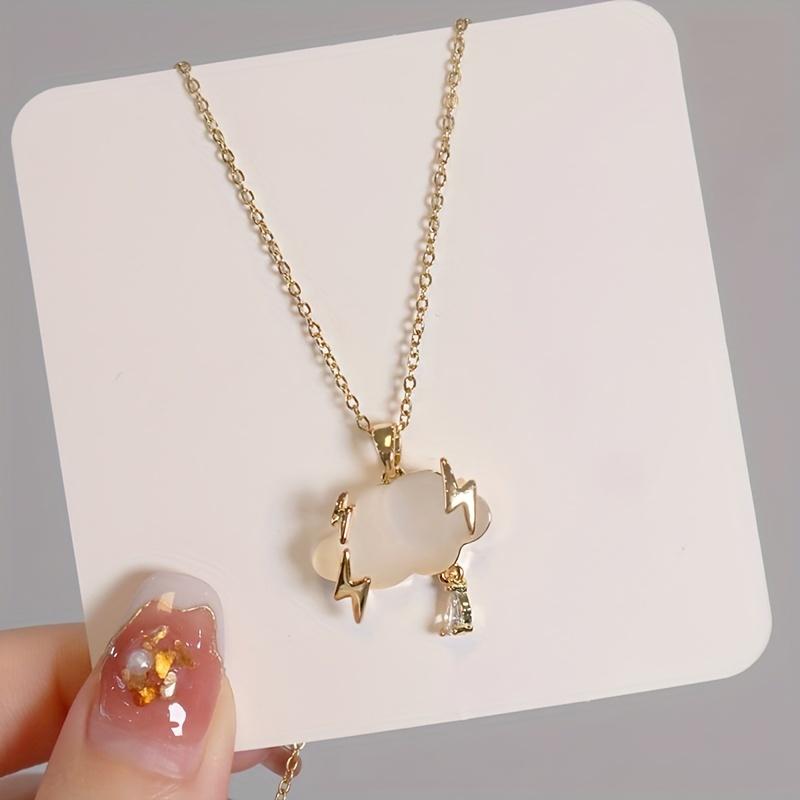 Creative Fashion Lightning Cloud Pendant Necklace for Girls, Personality Jewelry for Girls - Anniversary and Birthday Gift for Wife and Daughter