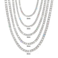 Full Moissanite Synthetic Tennis Necklace 18K Gold Plated 2-6MM 16-24 Inch VVS1 Clarity Black Friday 2025 Gift Men & Women, Perfect Hip Hop, Rappers, PartyGirlfriend Boyfriend Birthday Engagement Hiphop Wedding Environmental