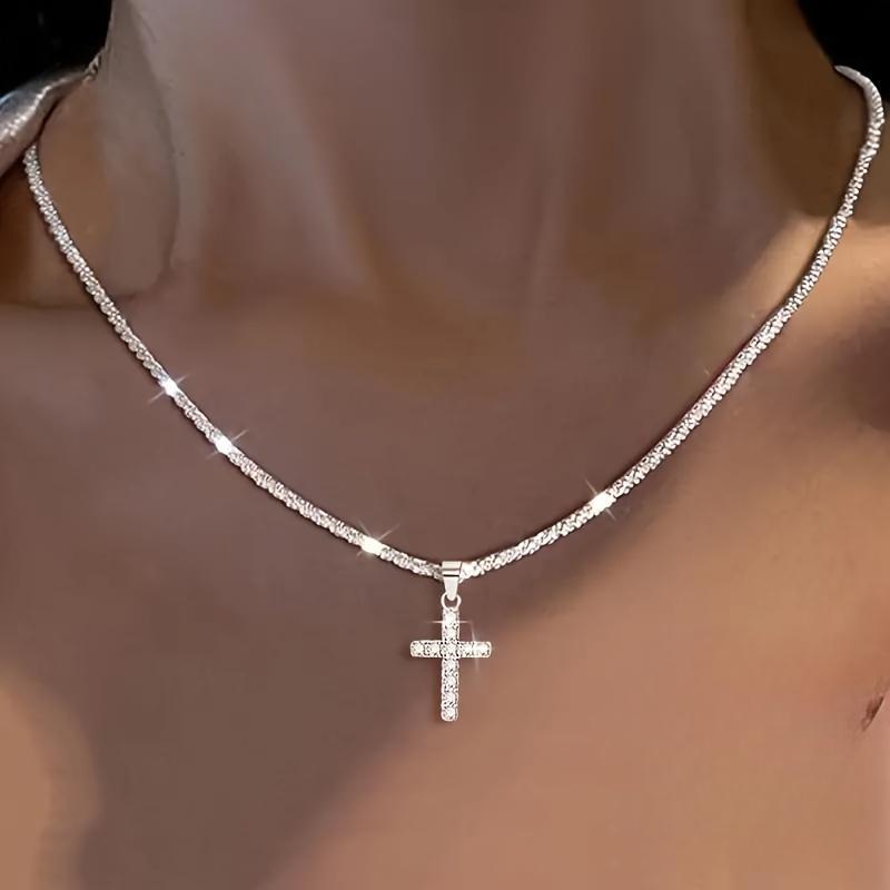 Luxurious S925 Sterling Silver Chain Necklace - Hypoallergenic, Durable, and Stylish Cross Pendant Gift for Women - Perfect for Everyday Wear, Special Occasions, and as a Thoughtful Present