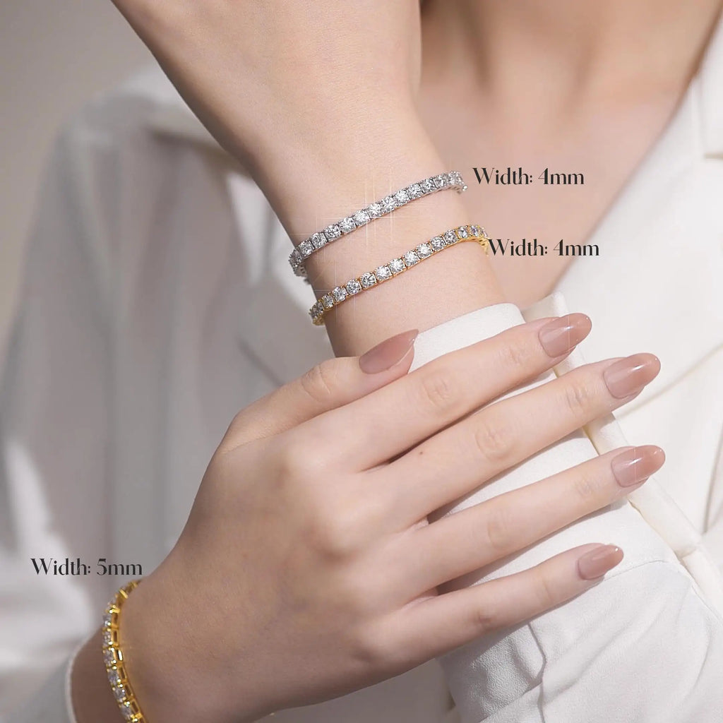 Synthetic Tennis Bracelet |   2-6mm  Sparkling Stones |    6-8.5" for Men & Women |   Unisex Hip Hop Gift Wedding, Birthday, Anniversary |   Eco-Friendly & Hypoallergenic Fine