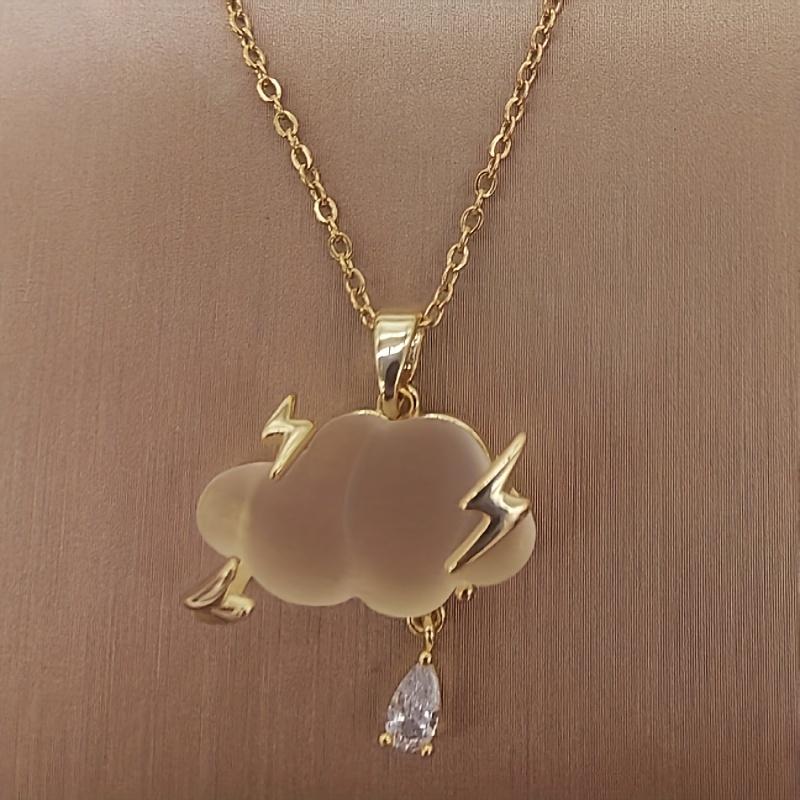 Creative Fashion Lightning Cloud Pendant Necklace for Girls, Personality Jewelry for Girls - Anniversary and Birthday Gift for Wife and Daughter